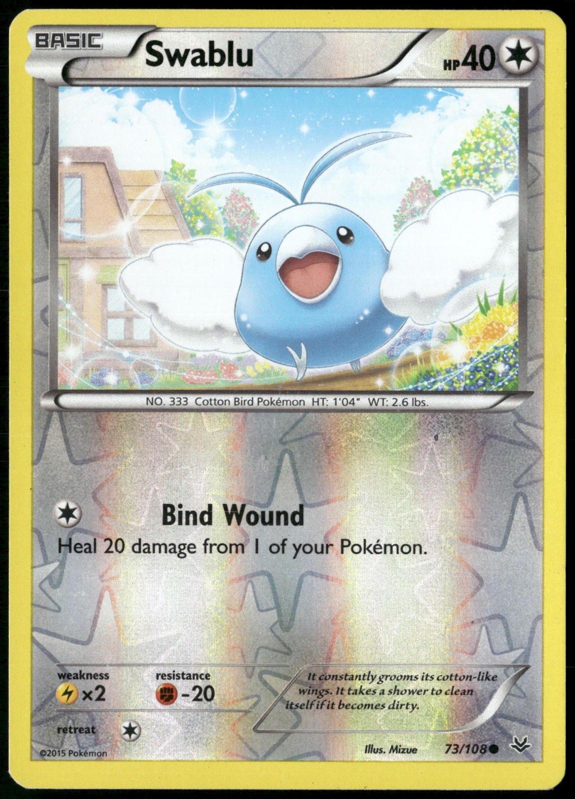 Swablu Reverse Holo 73/108 XY - Roaring Skies LP