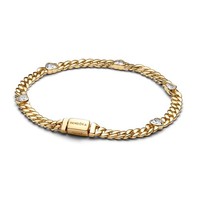 Pandora Cuban-Gliederarmband Herz Zirkonia 14K Vergoldet 564226C01-16 Cm