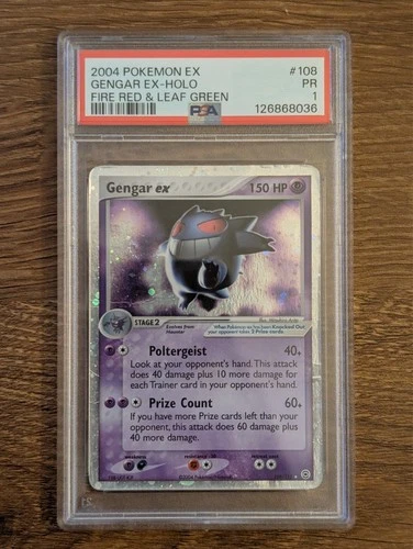 2004 Pokemon Fire Red Leaf Green PSA 1 Gengar EX Holo #108 Poor PR FRESH GRADE