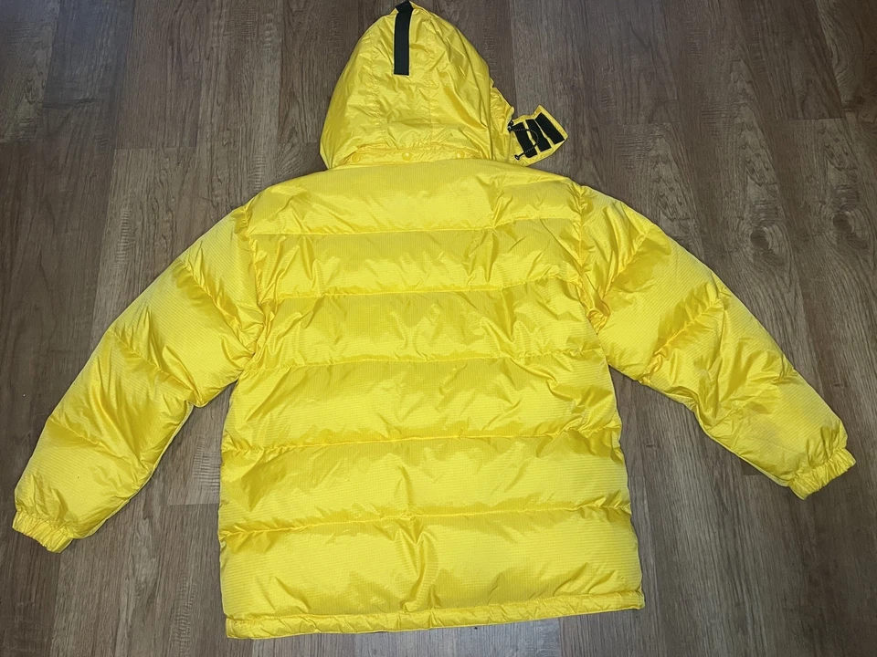 Chaqueta acolchada vintage Gap para hombre talla grande amarilla pluma plumón capucha años 90 Y2K Foto 2 de 4