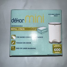 Dekor Mini Diaper Pail Liner Refills - Refills Total Holds Up To 600 Diapers