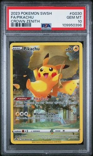 2023 POKEMON FA/PIKACHU CROWN ZENITH SWORD AND SHIELD #GG30 PSA 10