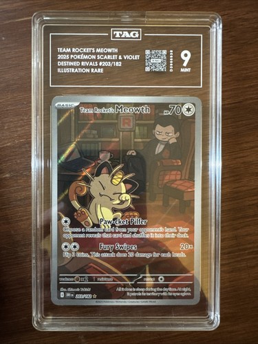 Team Rocket's Meowth graded TAG 9 for sale on eBay