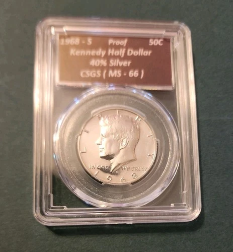 1968-S Proof Kennedy Half Dollar, 40% Silver, Uncirculated BU Very Nice Coin