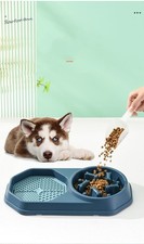 Wholesale Blue pink Green Yellow Slow Feeder Dog Bowl with Lick Mat