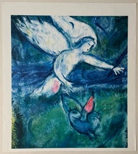 Hand Signed Chagall Poster, Angel of Judgement