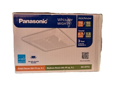 Panasonic RG-M79A Whisper Pick A Flow 70/90 CFM Ceiling/Wall Exhaust Fan New