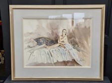 Rare Large Gordon King Original Watercolour Painting Of A Nude Woman