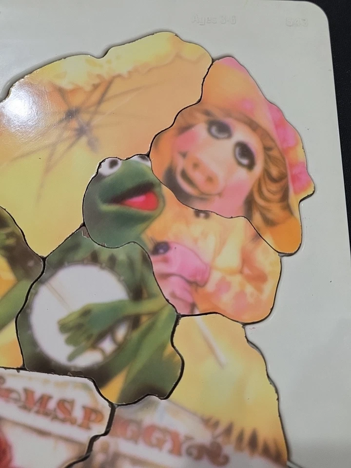 RARO 1981 MISS M.S. Puzzle de plástico PIGGY & KERMIT Fisher-Price Muppets Henson Foto 3 de 4