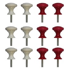 Set of 12 - Bumper Pool Posts with Rings - Small - Red/White