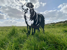 Bernese Mountain Dog Custom Garden Stake Handmade UK Pet Silhouette Garden
