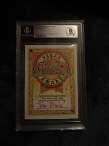 Tom Bunk Signed Custom Trading Card Vegas Award Gross Card Con Beckett Slabbed