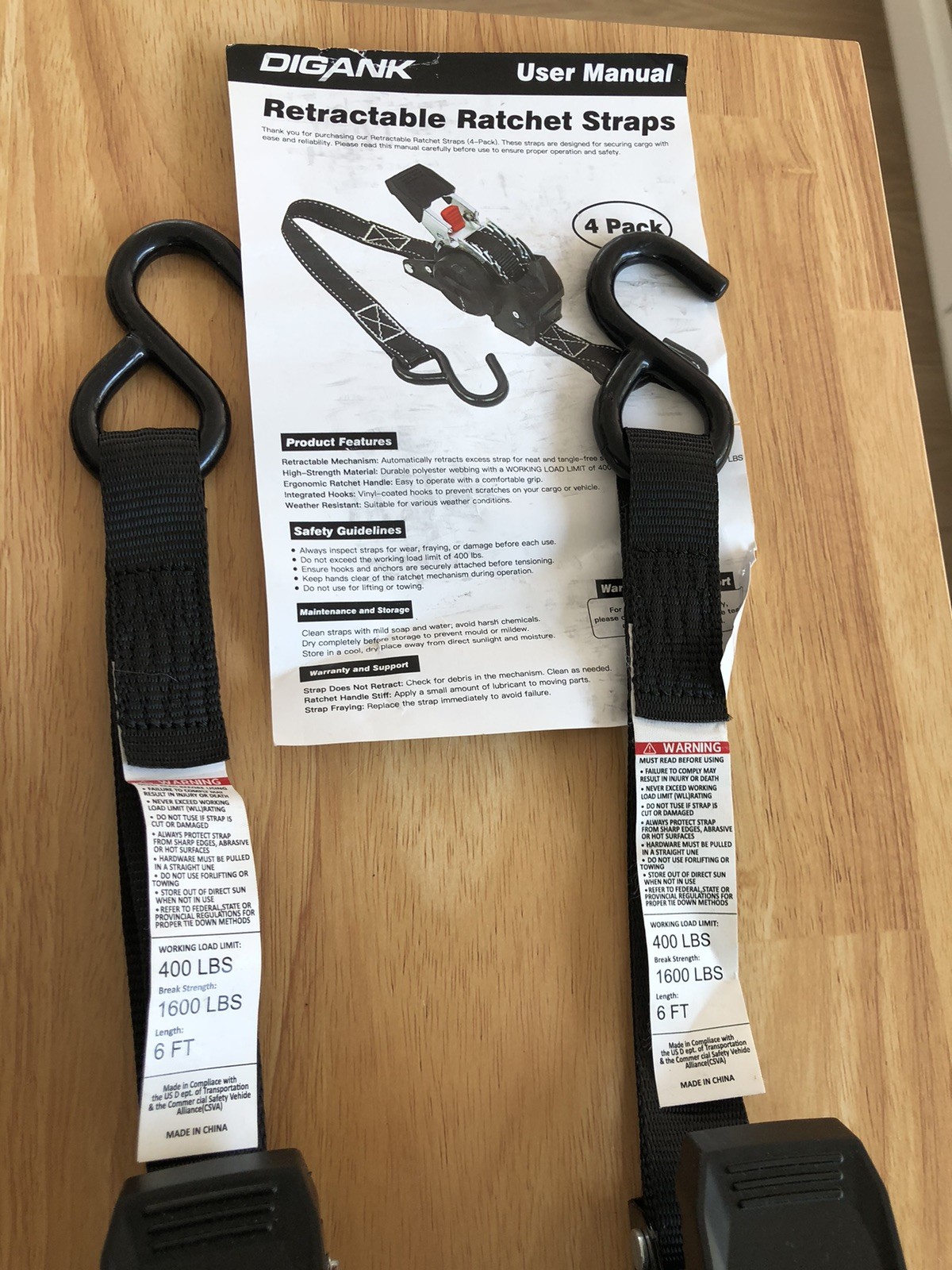 Lot Of 6 Retractable Ratchet Straps ALL 6 FOR 50.00