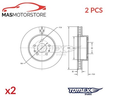BREMSSCHEIBEN SATZ PAAR VORNE TOMEX BRAKES TX 72-57 2PCS P FÜR PEUGEOT BOXER