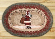 Braided Jute Stenciled Print Oval Area Rug. Earth Rugs. SANTA