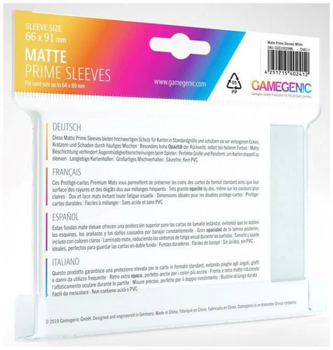 100 Gamegenic Matte Prime Standard Card Sleeves Deck Protectors 66mm x 91mm - Picture 13 of 25