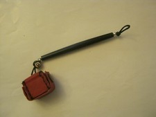 Red Dyed Leather Chalk Cube Holder, Black Stitching, Hand Sewn In Oklahoma USA
