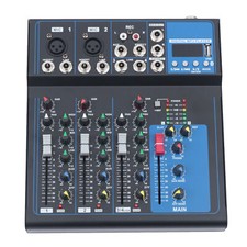 Mini Audio Mixer 4Channel Bluetooth USB DJ Sound Mixing Console Amplifier Studio