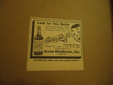 Clarke's Pure Rye Whiskey Arrow Distilleries PRORIA ILL1936 newsprint ad