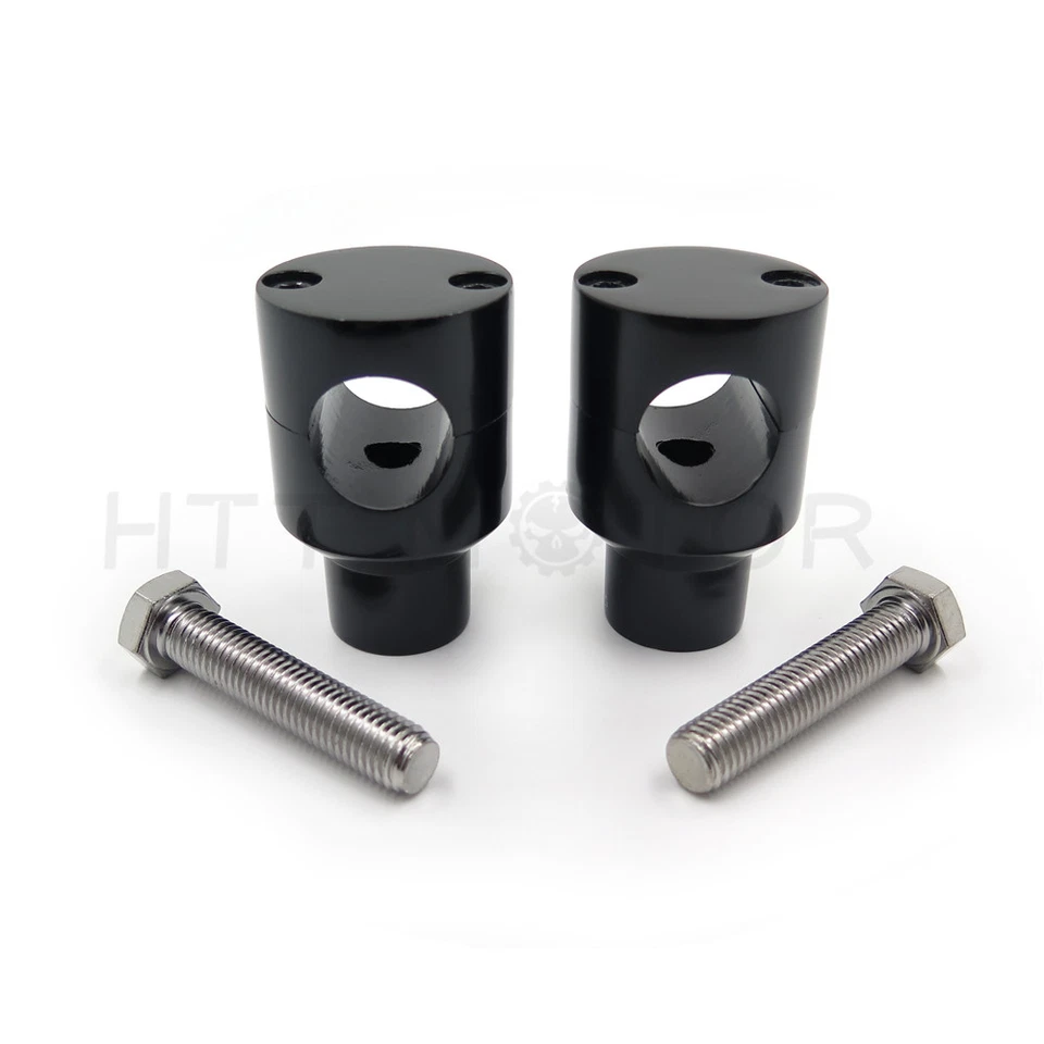 Elevador de manillar negro de 1" para motocicleta 25 mm para Harley Cruiser Honda Shadow personalizado Foto 3 de 4