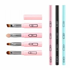 Makeup Brushes 3 Pcs 4 In 1 Retractable Travel Portable Eyeshadow