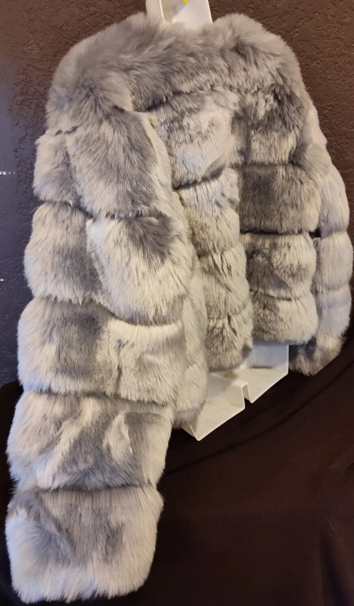 Lanshifei® faux fur Shirt coat winter gray women's XL New With