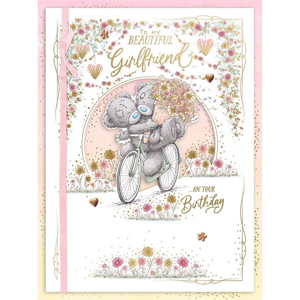 BOXED Birthday Card GIRLFRIEND. LARGE Lovely Luxury Special Card. Tatty Teddy.