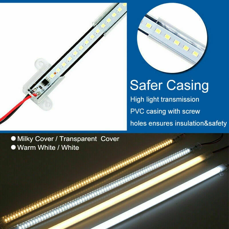 72LEDs 220V Rigid Industries LED Light Bar Tube Strip 30 40CM DIY Showcase Lamp - Image 2 of 4