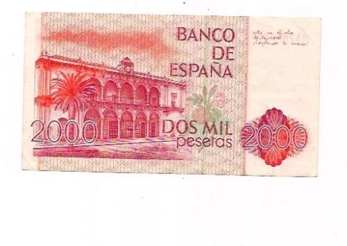 SPAIN 2000 2,000 PESETAS P159 1980 9A *REPLACEMENT* EURO MONEY BILL BANK NOTE - Image 2 of 2