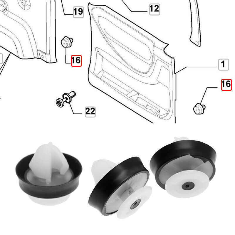 10x Wheel Arch Trim Clips for Nissan Qashqai & Renault Kadjar Front