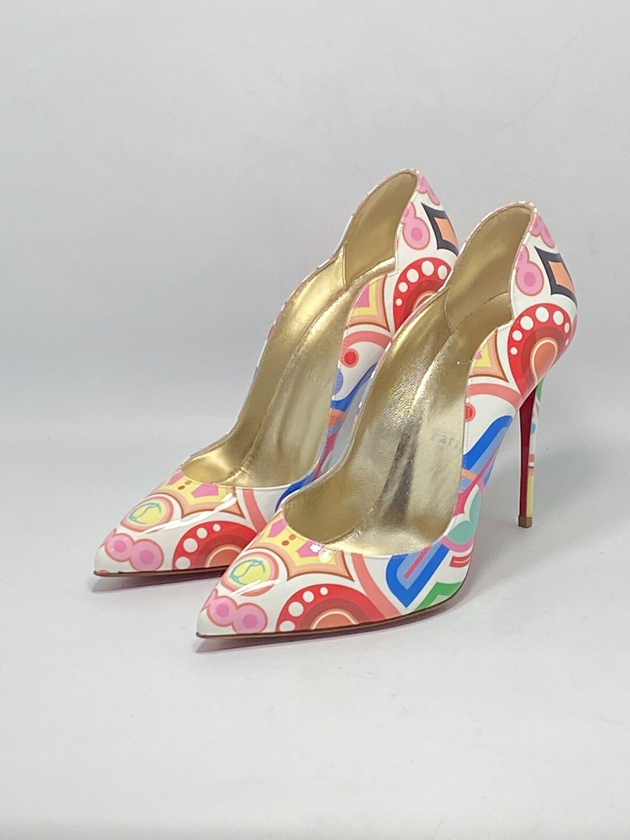 ルブタン 38.5 Christian Louboutin Hot Chick Print Pointed Toe Pump size