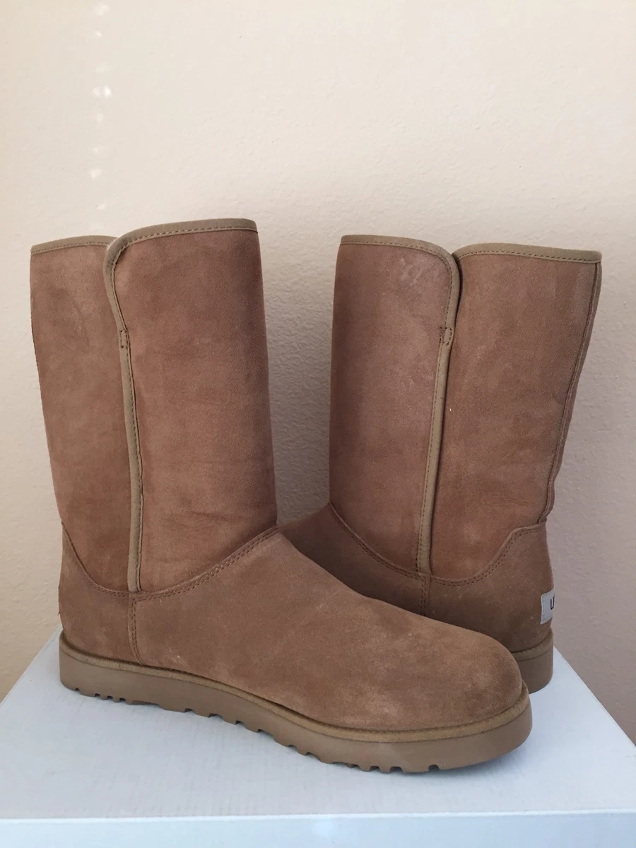UGG MICHELLE KRISTIN CLASSIC SLIM CHESTNUT SUEDE WEDGE BOOT US 8 EU 39 UK 6.5