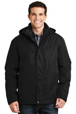 Port Authority Mens Long Sleeve Herringbone 3-in-1 Winter Parka J302