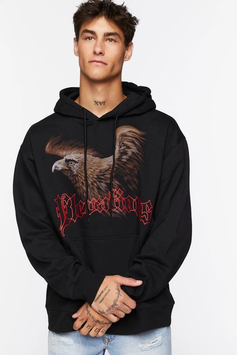 Eagle Graphic Men s Hoodie Forever 21 Black Large XXL