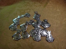 20 Slotted Silver Tone Tee Pee Conchos *Free S&H USA*