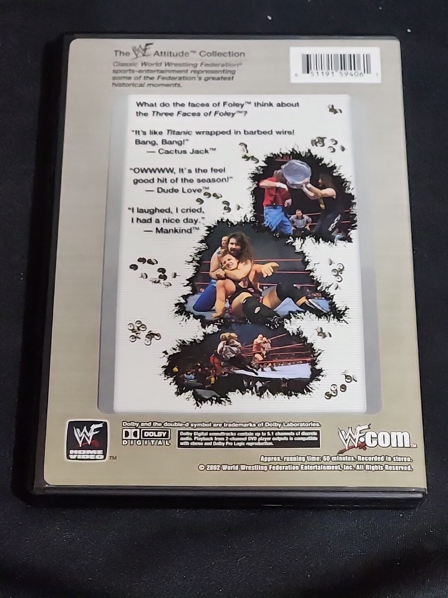 WWE WWF Three Faces of Foley Wrestling DVD Attitude
