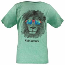 CUB SCOUTS LION SUNGLASSES YOUTH MEDIUM 10-12 T-SHIRT GREEN BOYS AND GIRLS NEW