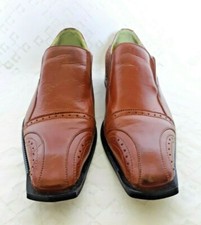 Benettini Mens Leather Cognac Square Toe Dress Oxfords size 10M
