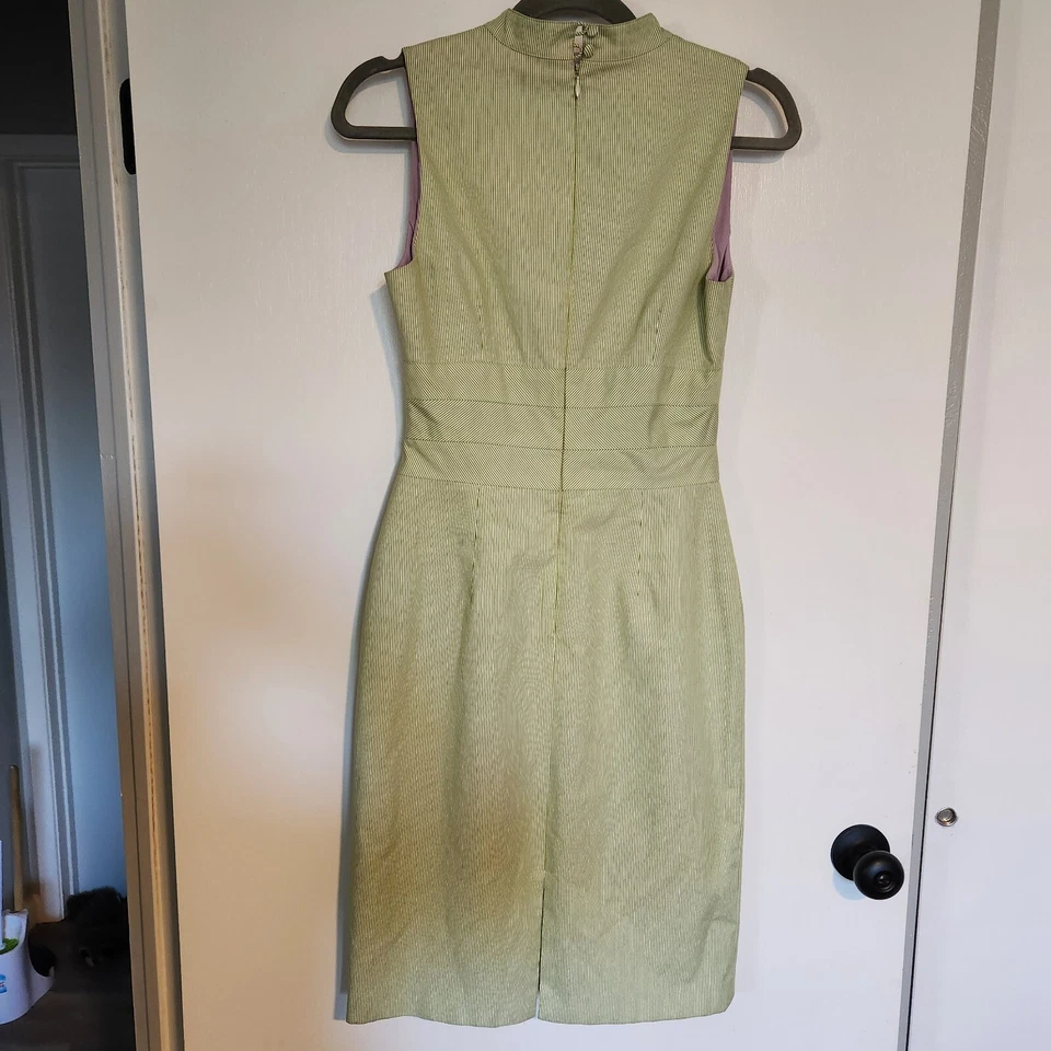 Vestido Vaina Kay Unger New York Para Mujer Talla 2 Caramelo Rayas Y2K Oficina Corporativo Foto 4 de 4