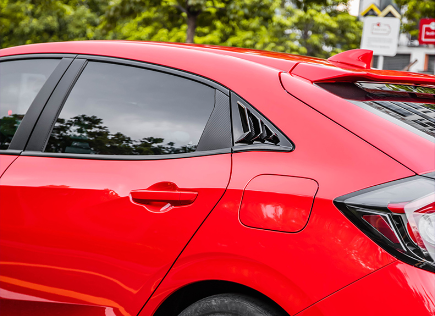 Side Window Quarter Louver Trim Bright Black For Honda Civic Hatchback 20162021 eBay