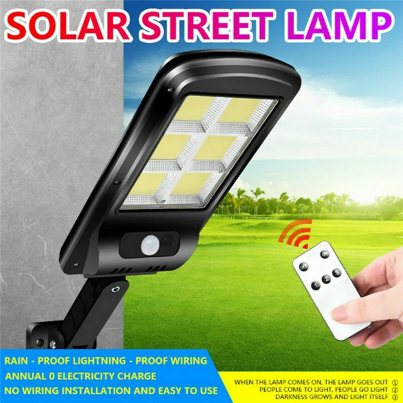 50W 300W Remote Solar LED Street Light Motion Sensor Outdoor Garden Flood Lamp