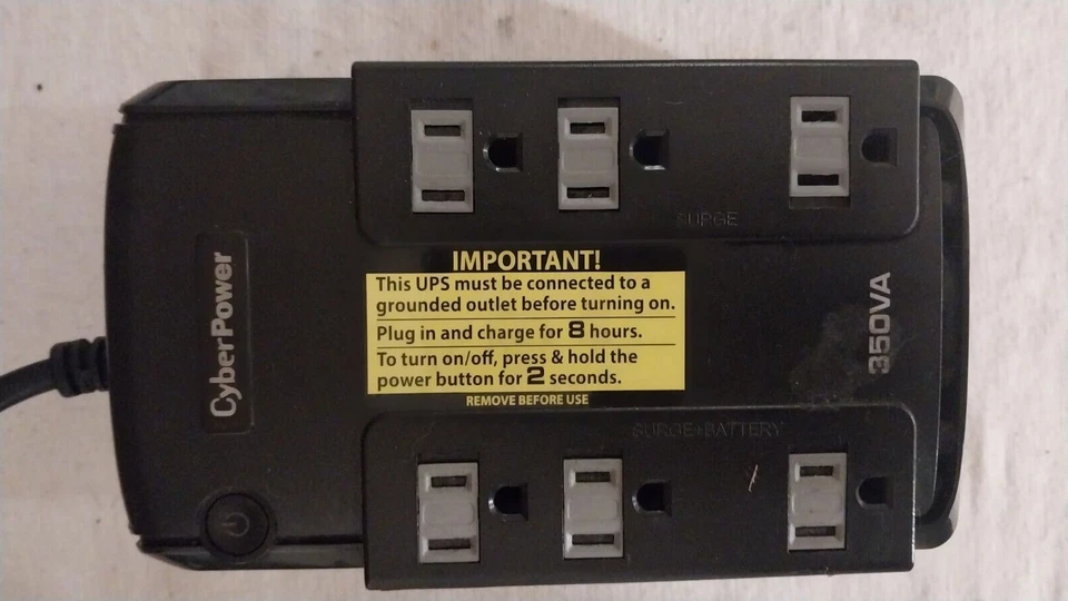 CyberPower CP350SLG 350VA 255W Standby Compact UPS System 6 Outlets With Battery - Image 3 of 4