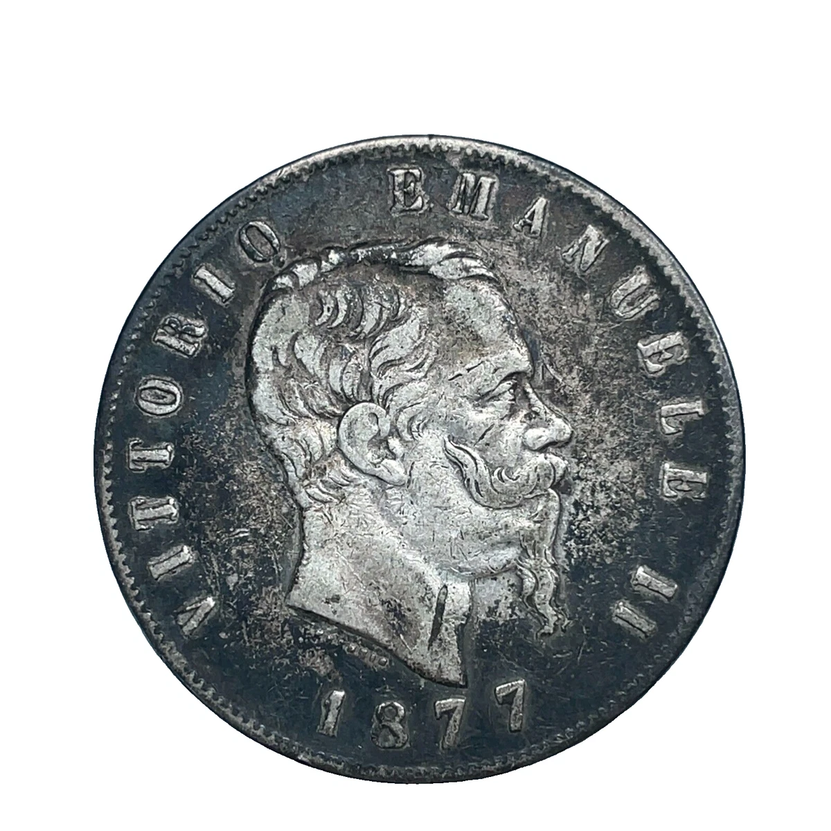 イタリア 5リラ 1877年 銀貨 PCGS XF45 c2103 美術品・アンティーク・コレクション イタリア 5リラ 1877年 銀貨 PCGS
