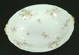 Theo-Haviland-Limoges-Open-Oval-Vegetable-Bowl-Scalloped-Pink-Flowers-Gold-Edge