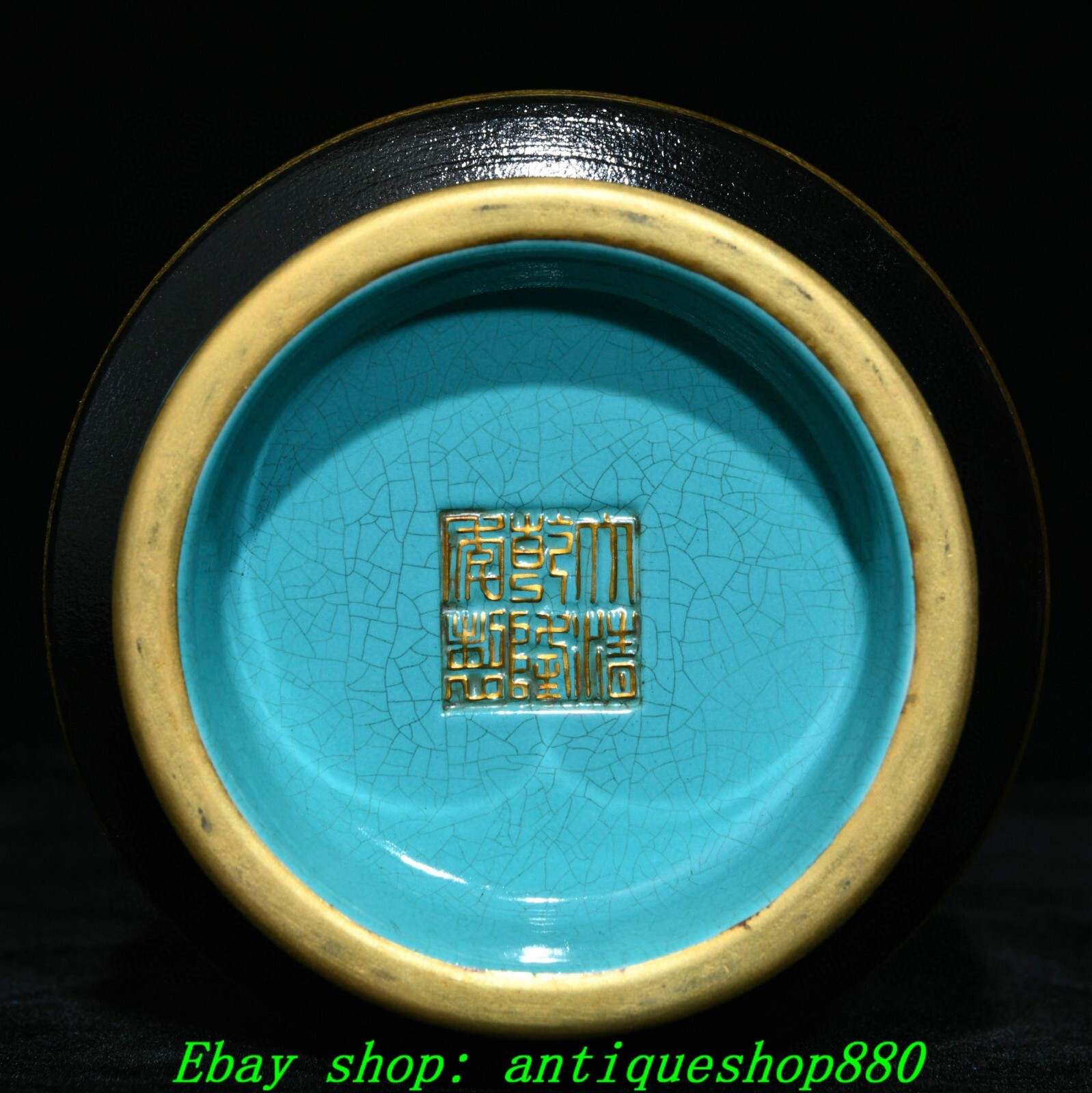 5.7''Qing Qianlong Famille Rose Porcelain Gold 8 Auspicious Symbol Crock Pot Jar