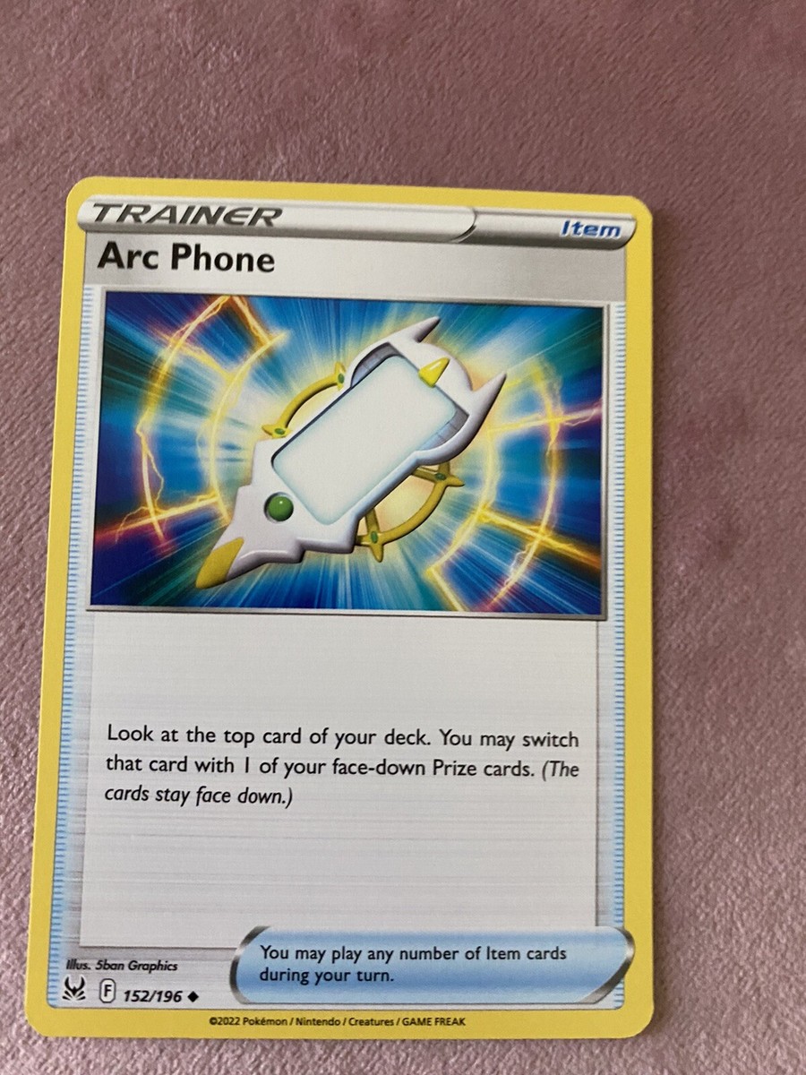 arc phone pokemon card 152/196 (Item) (Lost Origin) (English) – Cham Gaming The item may be similar but not exactly the same as the image (e.g Arc Phone Reverse Holo Pokemon