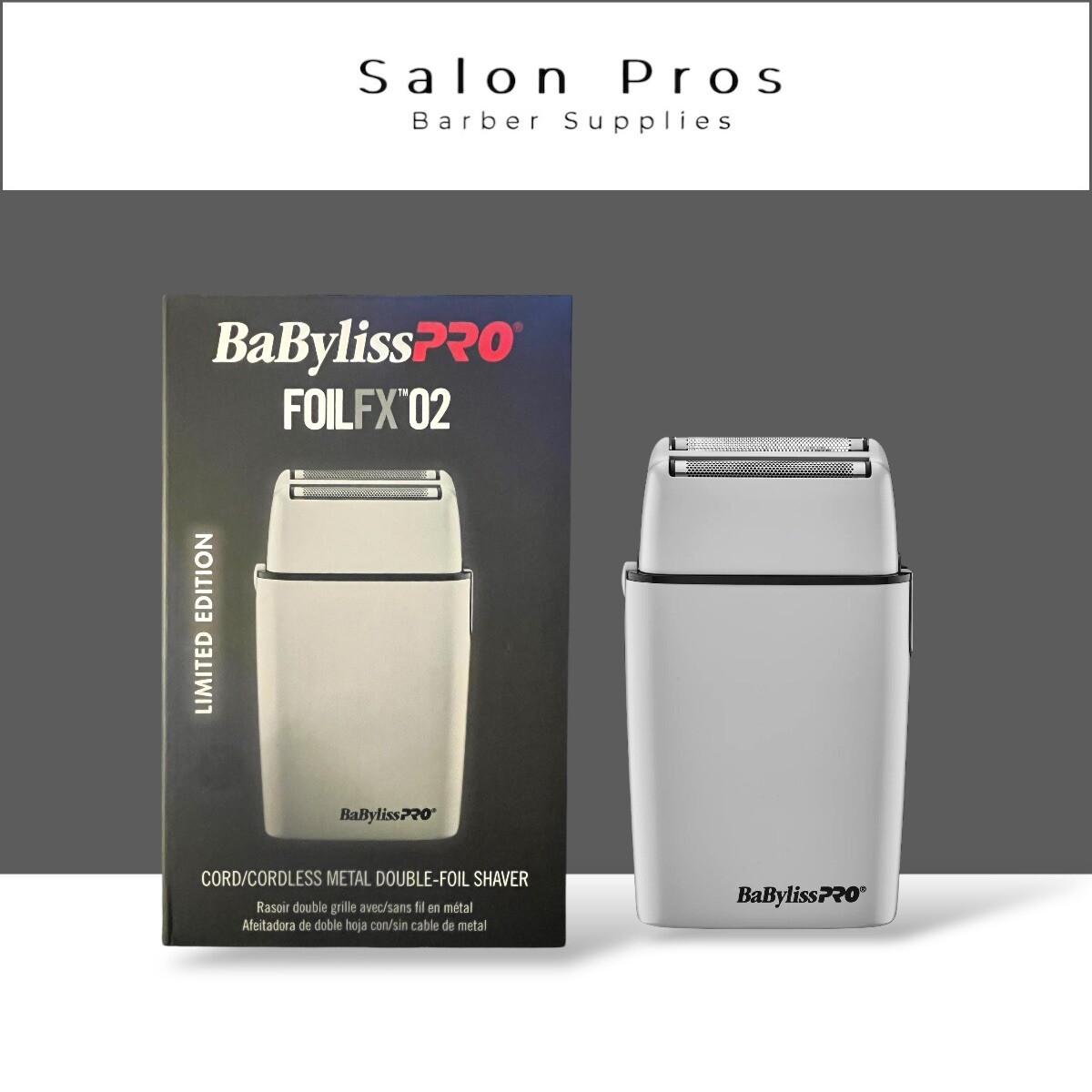 BaByliss Pro Metal Double Foil Shaver FOILFX02 Cord/Cordless Light