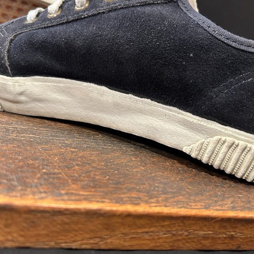 Vtg 1990 Vans Shoes Size 9.5 Womens Plimsoll USA Navy Blue Suede Ribbed Bumper - Picture 16 of 24
