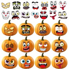OHOME Halloween Party Favors - 36 Pack DIY Pumpkin Face Stickers for Kids - H...