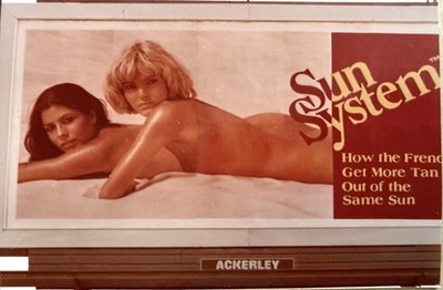 1980s  Sun System  Billboard SIGN Funny Slogan Pretty Topless Girls VTG PHOTO